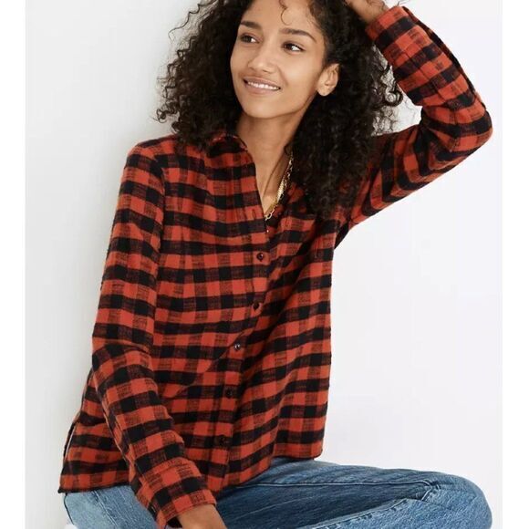 Madewell Flannel Oversized Ex-Boyfriend Shirt‎ - Picture 4 of 16